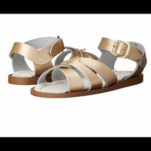 SALTWATER Gold Sandals- EUC